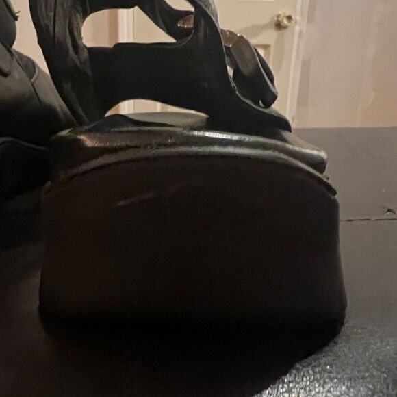 Bacco Bucci Sandals Black Leather - Made In Italy - Picture 5 of 9